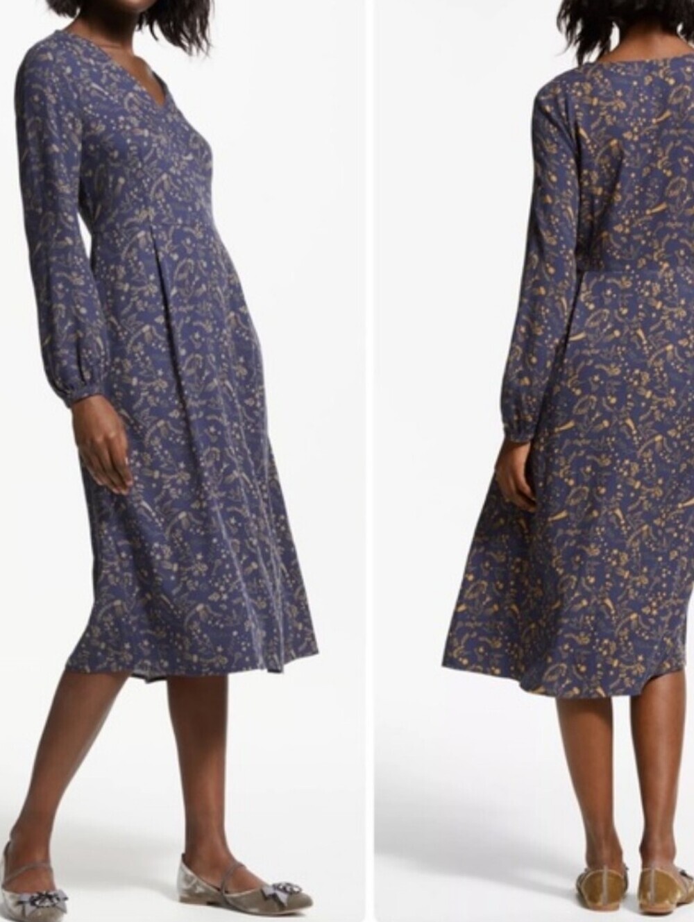 Boden V Neck Printed Midi Dress 12
